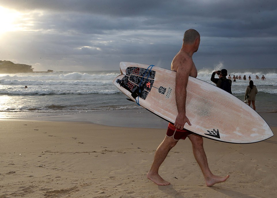 One Australian rang in the new year at first light with a surf at the iconic Bondi Beach