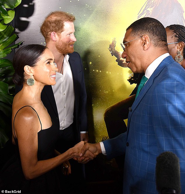 Harry and Meghan were photographed with Jamaican Prime Minister Andrew Holness, who wants to abolish the monarchy