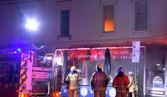 The Capriccio ice cream factory in Williamstown burst into flames early Friday