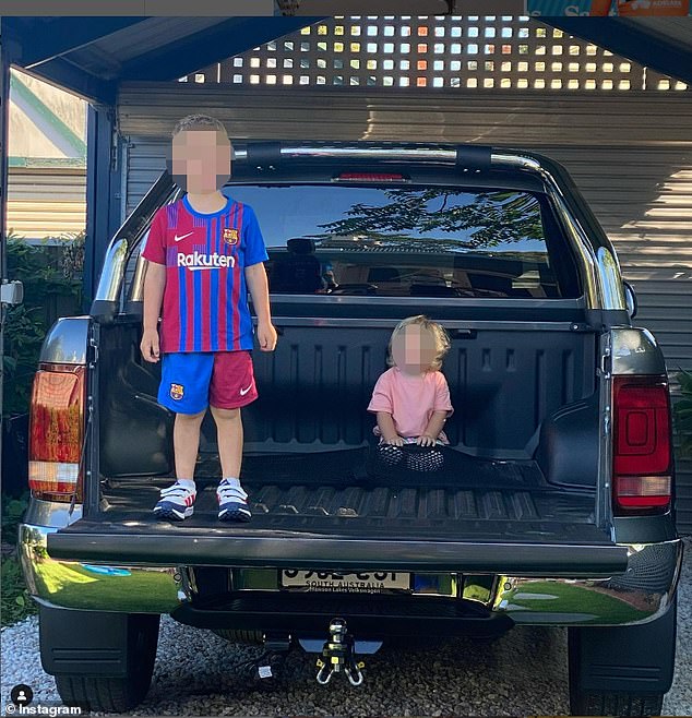 Dennis posted this photo of his children a year ago, sitting in his car parked in Adelaide, saying how happy he was and 'sometimes I don't appreciate everything I have'