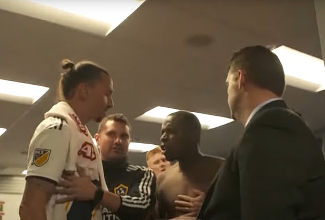 They then faced off in the dressing room after Ibrahimovic asked if Onuoha had 'calmed down'