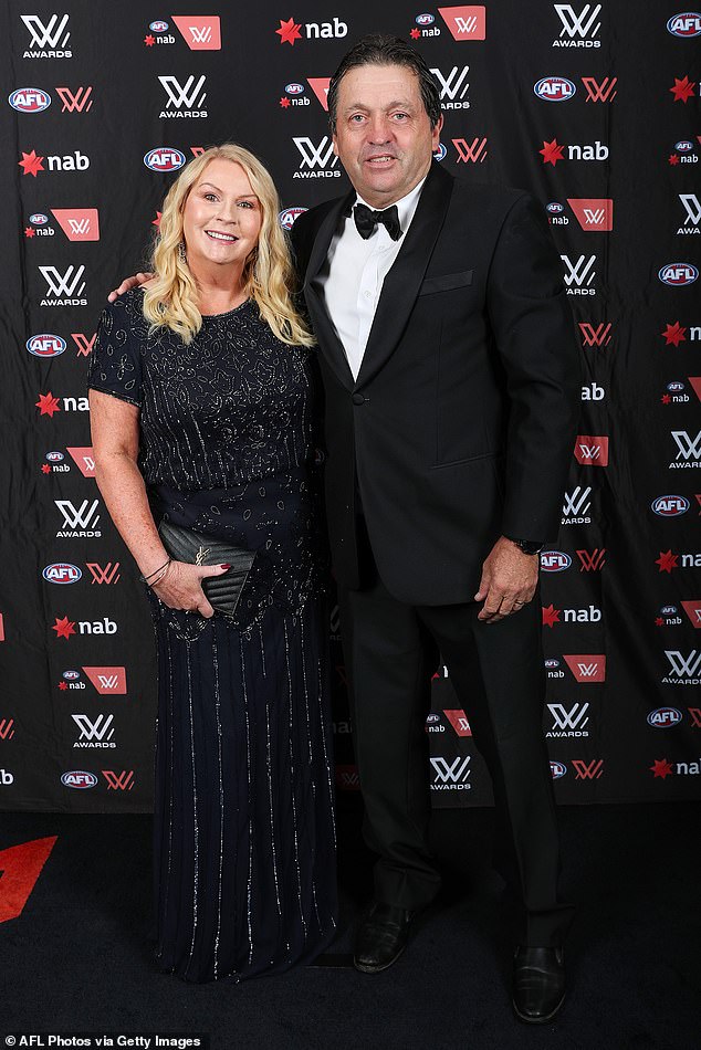 Eden's parents Phil and Caroline on the red carpet at the 2022 AFLW W Awards