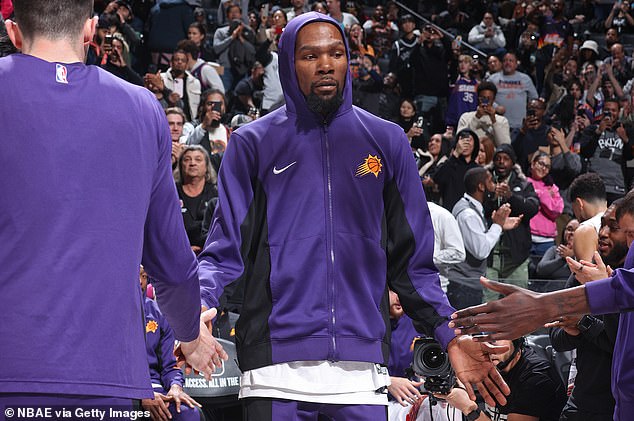 Durant kept a stoic expression during the tribute and had asked the team not to give him one