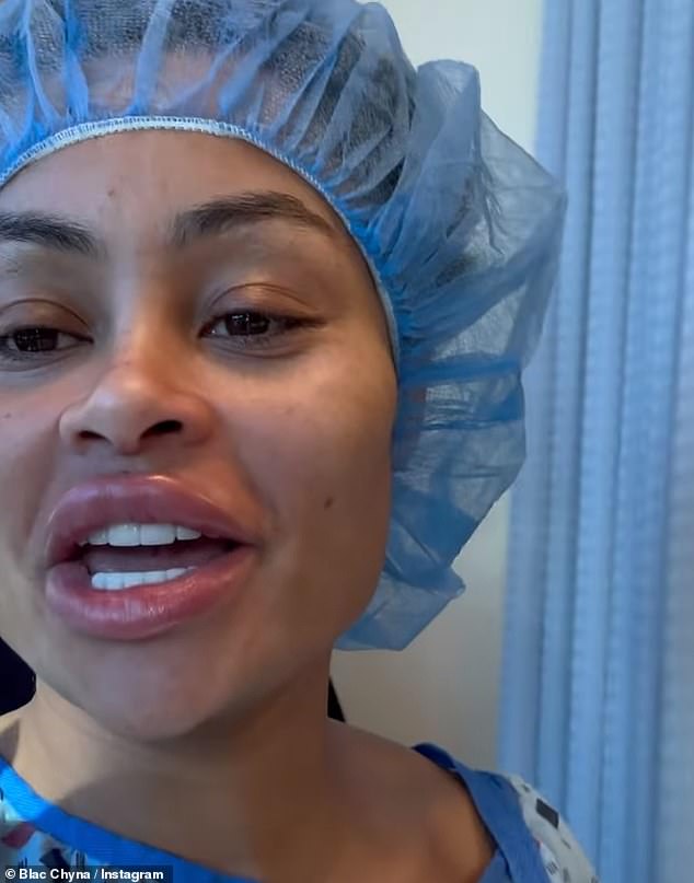 New look: Earlier this year, the OnlyFans star, who has previously admitted to undergoing a list of procedures including four breast surgeries, liposuction and a rear end enhancement, posted a series of candid videos to Instagram documenting her surgical journey