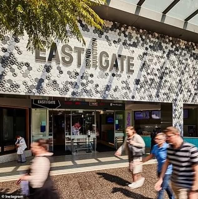 The bizarre incident took place at Eastgate Bondi Junction (pictured)