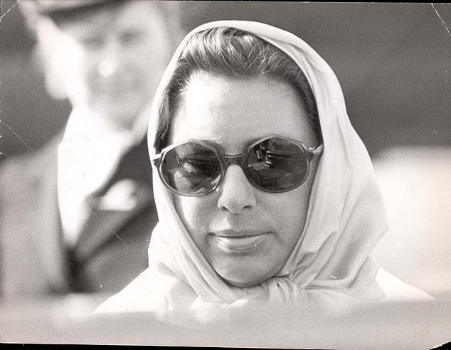 Princess Margaret at London's Gatwick Airport on her return from the West Indies, where she was holidaying at her villa on the Grenadine island of Mustique