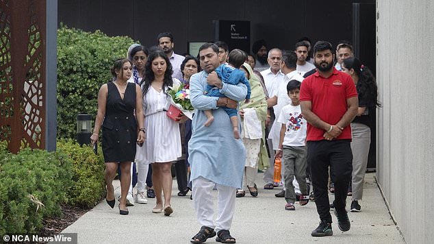 On Thursday, hundreds of guests gathered at Bunurong Memorial Park in Dandenong South in Melbourne's southeast to say their goodbyes