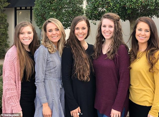 In 2015, Jill (second from right) and Jessa (middle) made headlines when they revealed their brother had abused them.  Two years later, Jinger (second from left) and Joy (left) were identified as the other victims