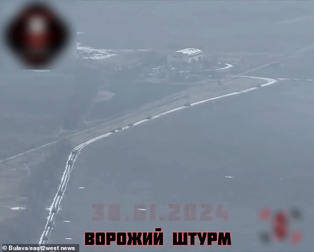 The Russian column passed through the Novomykhailivka area of ​​Russian-occupied Donetsk before it was attacked by a slew of Ukrainian kamikaze drones