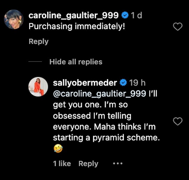 Housewife fans chimed in in the comments, including Sally's Real Housewives of Sydney co-star, Caroline Gaultier: 