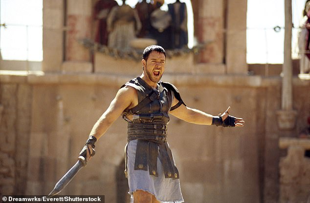 The KIIS FM radio star channeled his inner Russell Crowe, 59, (pictured in Gladiator), who rose to fame for his starring role in the 2000 Ridley Scott film, when he visited a wheat field