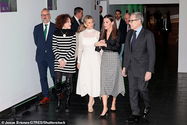 Queen Letizia was visibly honored to chair the meeting and made sure to greet everyone present (photo left: Spanish politician Aina Vidal)