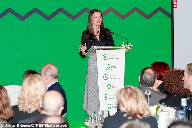 King Felipe was noticeably absent from the event, but the former journalist took charge and delivered a well-received speech on a cause close to her heart