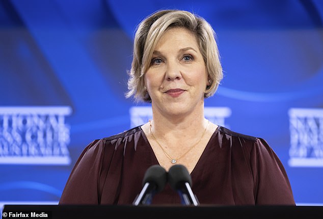 Ms Denholm (pictured at the National Press Club in Canberra on September 14, 2022) joined Tesla's board as an independent director in 2014 and succeeded Musk as chairman in 2018