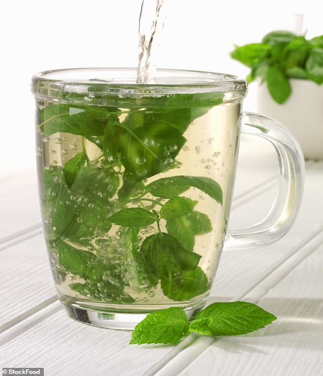 Spearmint tea is made from the mentha spicata plant, which has been tested in human studies for anti-androgenic effects.  One study shows that it helps lower testosterone levels