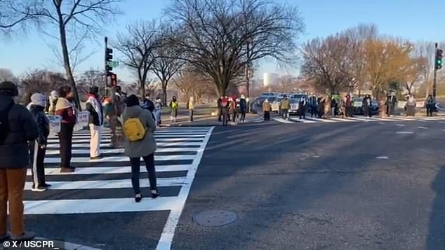 Commuters honked at the crowds that spread across major roads earlier this month