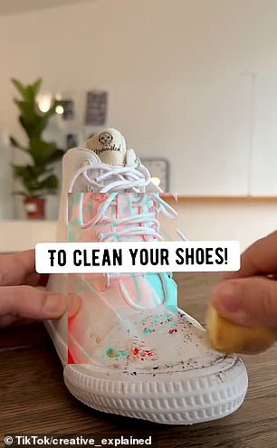 He took to the video sharing platform to give viewers advice on how to keep their shoes looking clean