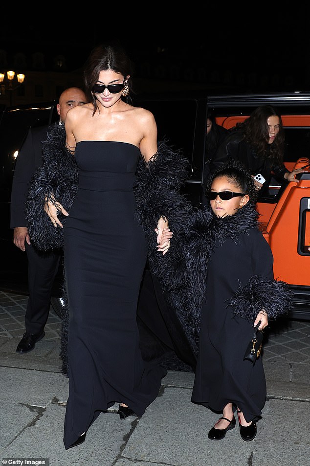 Jenner and Stormi attend the Valentino Haute Couture Spring/Summer 2024 show as part of Paris Fashion Week on January 24 in Paris