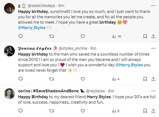 And while it's been radio silence from the 1D boys and exes so far, Harry's legions of fans took to Twitter and Instagram to wish him a happy birthday.