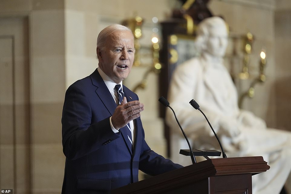 But he also addressed moving words to lawmakers gathered in Statuary Hall in the U.S. Capitol.  Both Democrats and Republicans attended the event.  “This is a call to stand up against hatred,” he said, pointing to the hostility in politics and in the world.