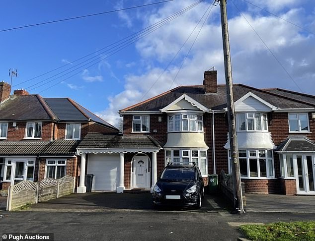 This three-bedroom semi-detached house in the West Midlands market town of Halesowen is being sold by Pugh Auctions on January 30 with a guide price of £220,000.