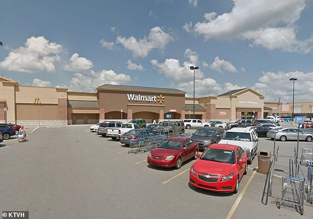 Ferguson said she also ran into the Walmart (pictured) to try to raise the alarm with the employees, but they took out their phones to film her ordeal instead of helping