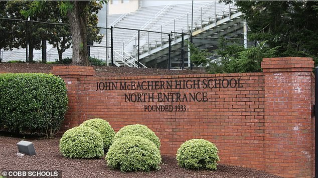 “This afternoon, and just moments ago, we are able to verify that two individuals who are not current McEachern students were shot in a parking lot on our campus,” a statement from the school read.