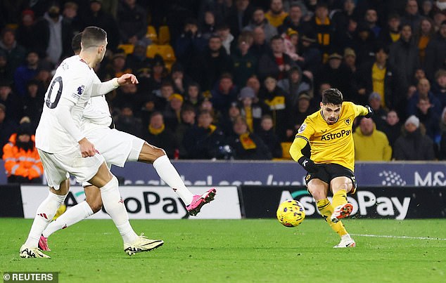 Pedro Neto then drew Wolves level when his deflected effort wrong-footed Andre Onana