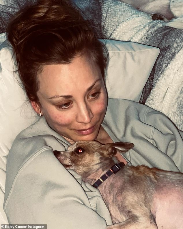 She continued her Instagram tribute, writing, “We didn't have nearly enough of him.  What started as a 5-pound, skinny, no-water-drinking, furless, scared dog turned into a chubby, hilarious, side-plopping, eye-kissing part of our family.”