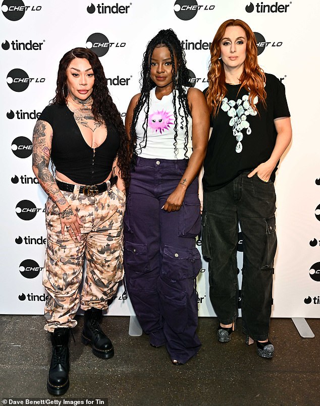 Elsewhere, Sugababes singers Mutya Buena, Keisha Buchanan and Siobhan Donaghy were all smiles as they posed at the event at Protein Studios