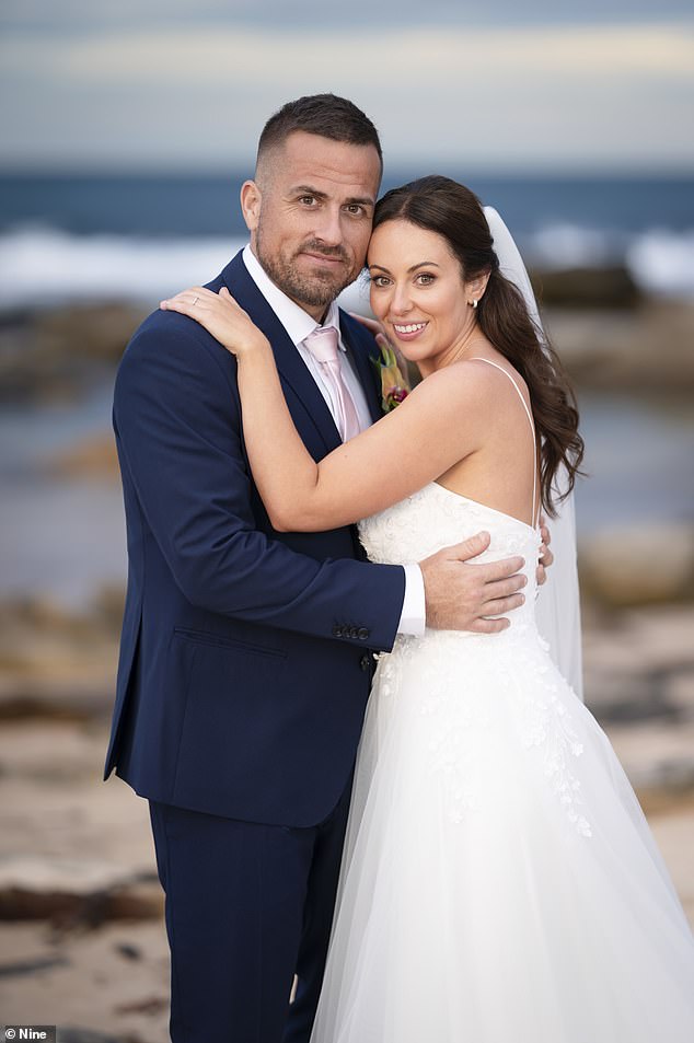 Ellie Dix is ​​a registered nurse from Queensland but had a brief spell of fame before appearing on the reality TV show.  Pictured with groom Ben