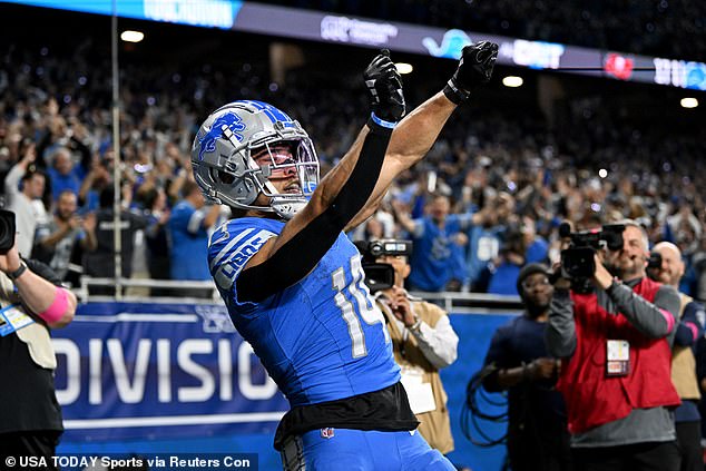 St. Brown broke it out in the NFC divisional game where its Lions defeated Baker's Bucs