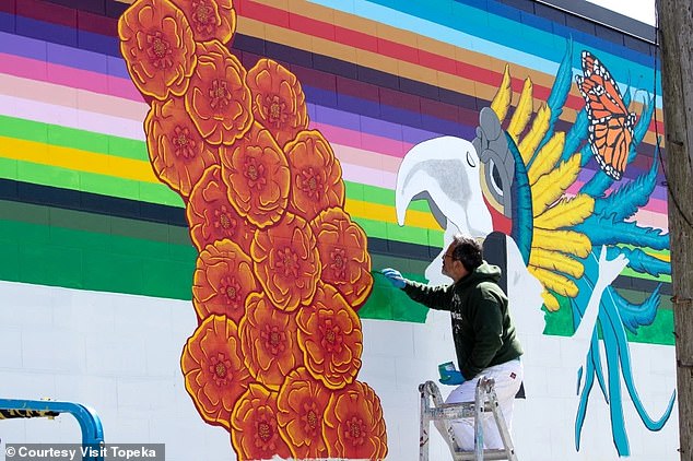 This mural in Topeka celebrates the Hispanic community, which the city hopes to expand