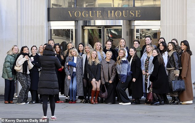 Farewell Vogue House!  Condé Nast staff gather for photos outside Vogue House in Mayfair as the company moves