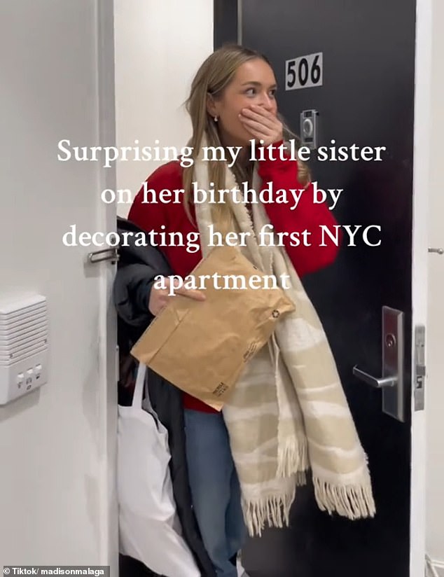 Madison had shown her sister's very shocked reaction when she entered her apartment for the first time