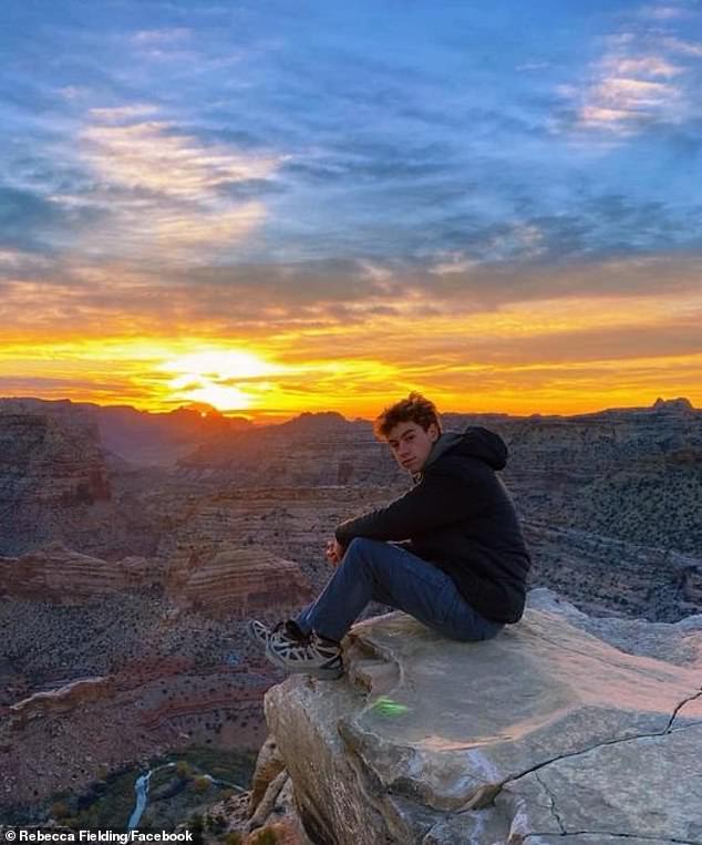 Jonathan Fielding imagined himself sitting on the edge of a cliff watching the sunrise.  His sister Rebecca Fielding posted this photo with a loving tribute