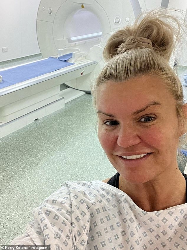 Kerry was left 'crying in pain all day' after the procedure as she accidentally 'scratched her cornea' during recovery (pre-surgery photo)