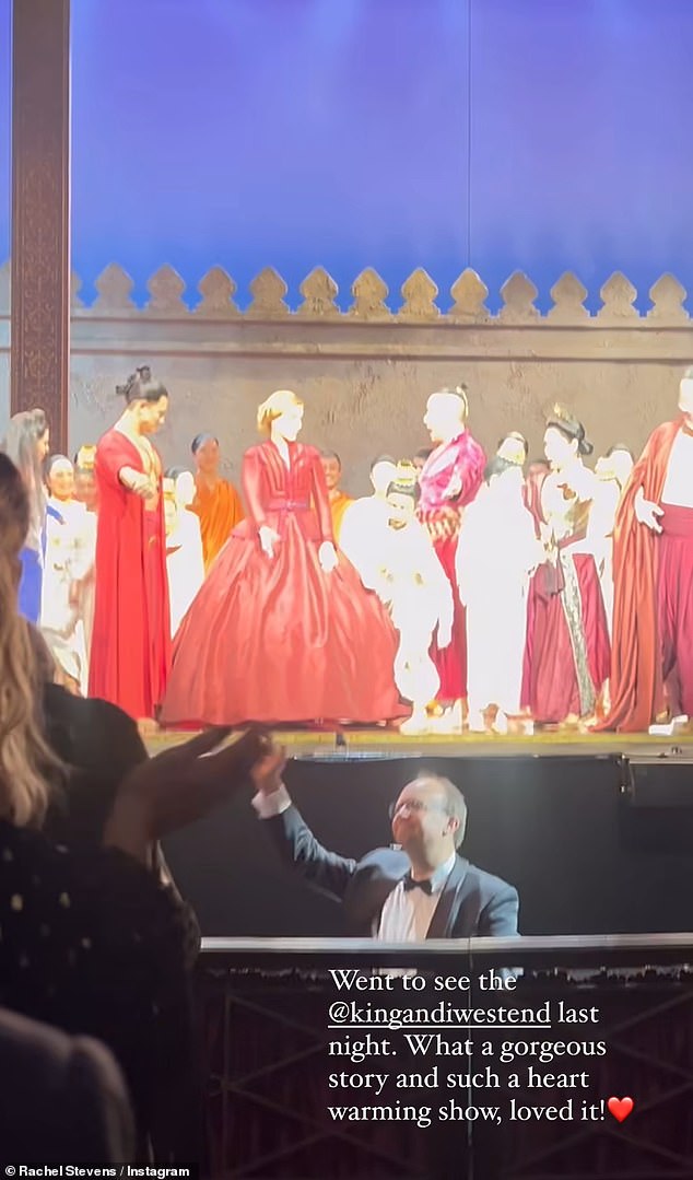 She then uploaded a short clip from the show and wrote: 'Went to see the king and I last night.  What a beautiful story and such a heartwarming show, I loved it'