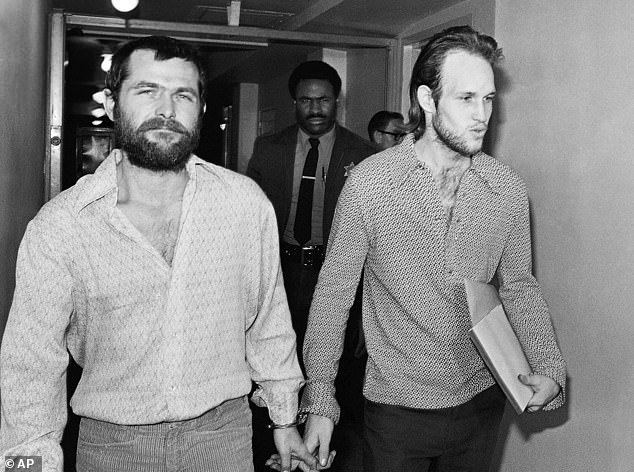 Davis was convicted of the two murders along with Manson and another follower, Steve Grogan (right).