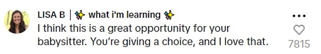 The note she left for her babysitter was divisive: some loved the idea, while others thought she was underpaying her