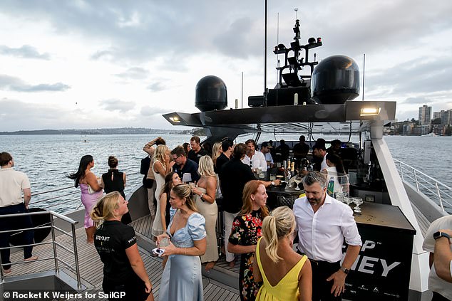 The Australia SailGP team organized the exclusive boat party on board the luxury superyacht Ghost II on Friday evening