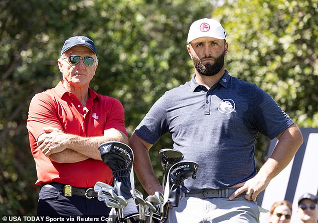 LIV's $500 million man got top billing, with Greg Norman joining him on the first tee