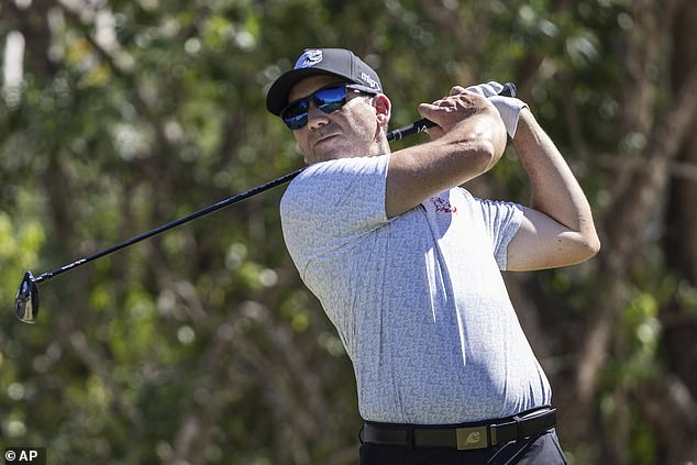 Sergio Garcia sat third, one shot behind Patrick Reed in second place at seven under