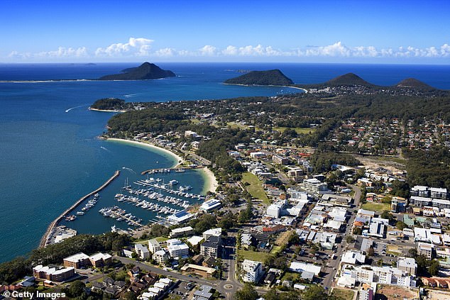 A spokesperson for NSW Ambulance said multiple crews responded to calls for help in Fingal Bay around 9.30am, the Daily Telegraph reported (pictured, Port Stephens)