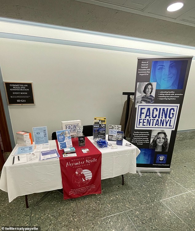 Voices for Awareness set up a table in a Senate office building to distribute naloxone, an opioid overdose drug, to employees as overdose deaths remain historically high