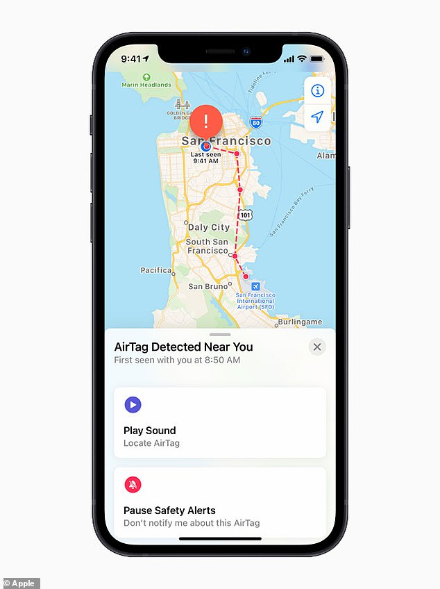 Apple has added a feature to its AirTag devices to alert people if they are unknowingly being tracked