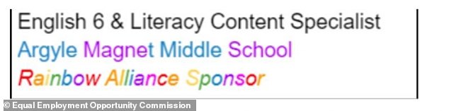 The signature of a high school English teacher can be seen in colorful letters with the text "Sponsor of the Rainbow Alliance