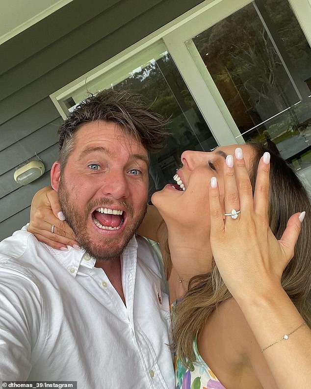 Dale Thomas got down on his knee and proposed to his longtime girlfriend Natasha Bongiorno in 2022.  Take a photo together