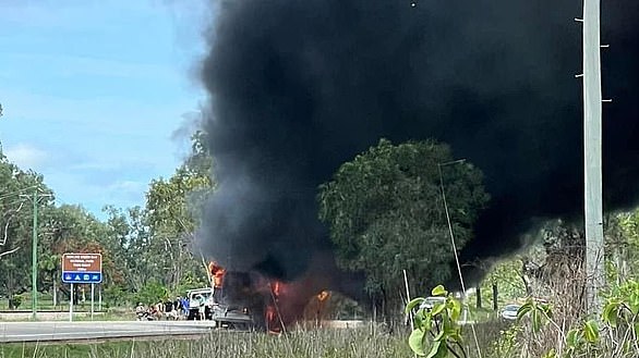 1706935452 861 Pacific Motorway bus fire Terror as bus carrying 34 kids