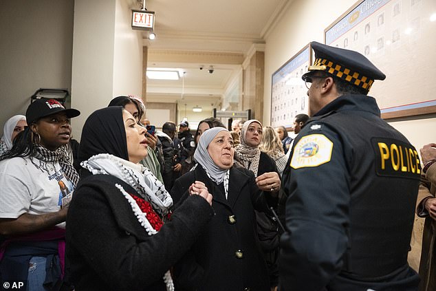 Police struggled to maintain order as the hallways were taken over by demonstrators